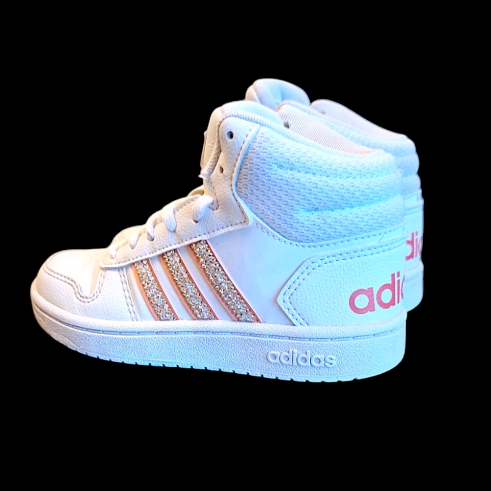 adidas neo Hoops 2.0 Mid J White Pink - Picture 5 of 11